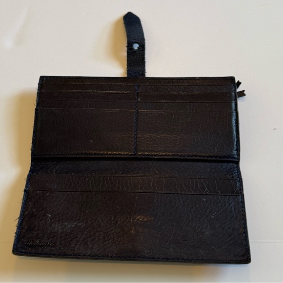 Madewell The Leather Post Wallet dark navy blue - Picture 4 of 11